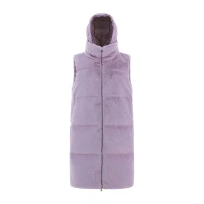 Herno Purple Polyamide Coat In Purple