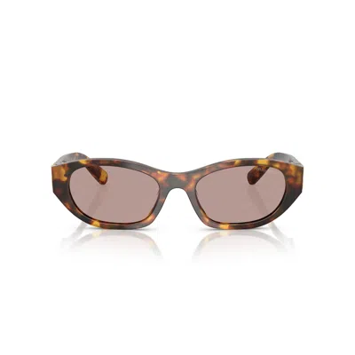 Miu Miu Womens Brown Mu A03s Irregular-frame Tortoise Acetate Sunglasses In Brown