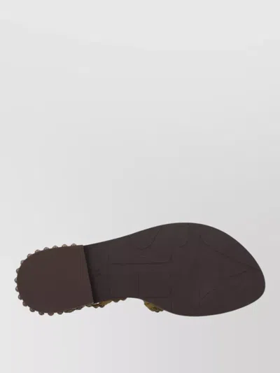Ash Sandals Ankle Strap Flat Sole Studs In Brown