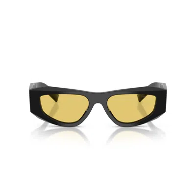 Prada 0pr B19s Angular Black Acetate Sunglasses In Black