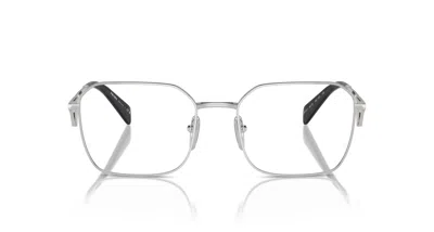 Prada Brille Mit Eckigem Gestell In Metallic