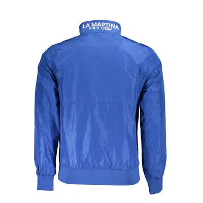 La Martina Blue Polyester Men Jacket In Blue