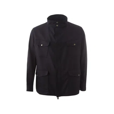 Lardini Blue Wool Men's Coat In Blue