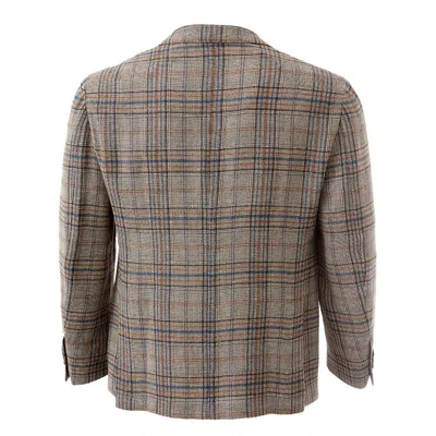 Lardini Elegant Multicolor Linen Jacket In Gray