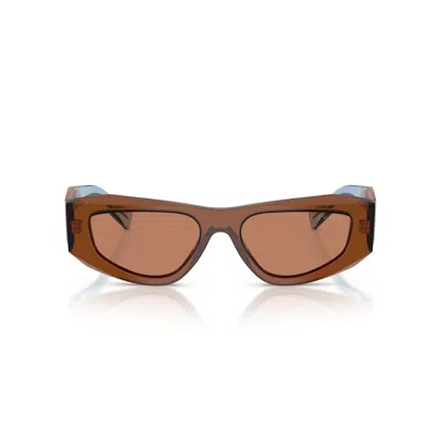 Prada 0pr B19s Translucent Brown Angular Sunglasses In Brown