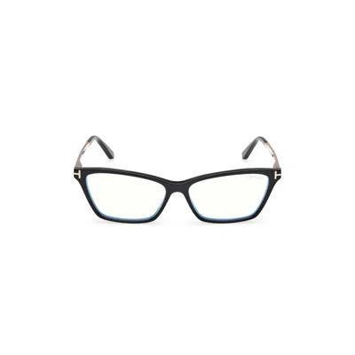 Tom Ford Ft6135-b Rectangular Acetate Eyeglasses In Black