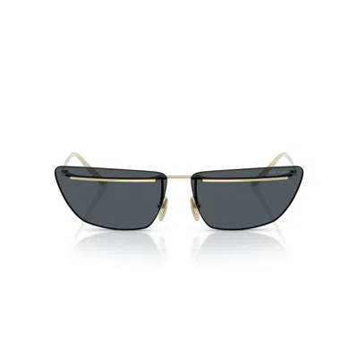 Prada 0pr C52s Angular Metal Frame Sunglasses In Gold