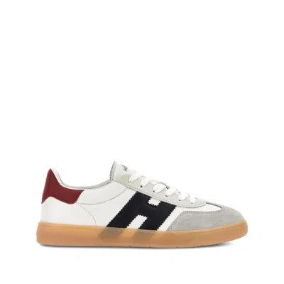 Hogan Cool Leather Sneakers With Nappa And Suede Inserts In White