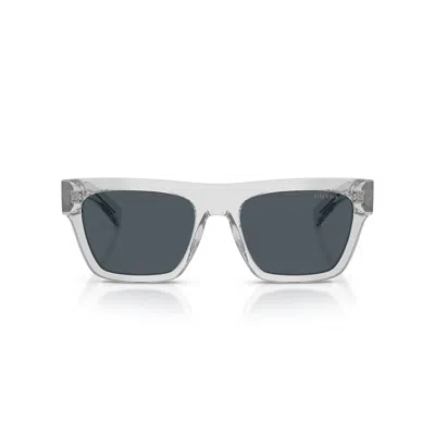 Prada 0pr C03s Rectangular Acetate Sunglasses In Gray