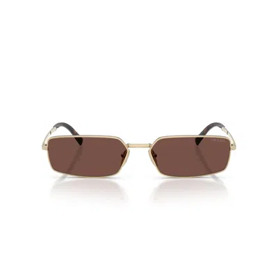 Prada Eyewear Rectangular Frame Sunglasses In Brown