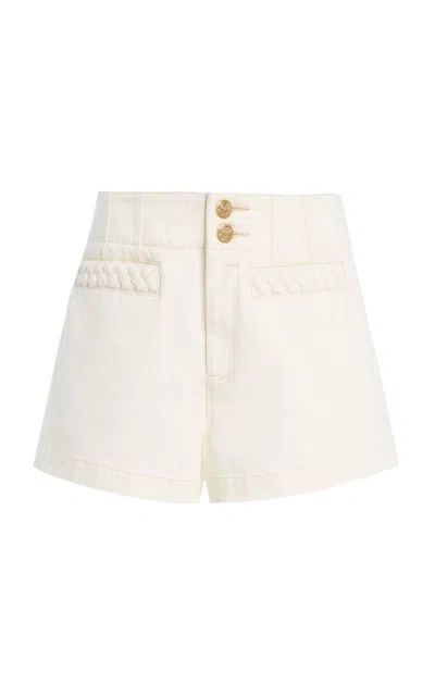 Zimmermann Roselight Braided-trim Shorts In White