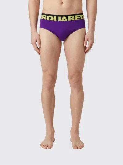 Dsquared2 Logo-waistband Swimming Trunks In Purple