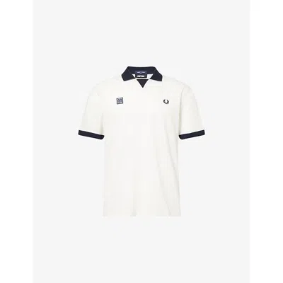 Fred Perry Contrast Collar Short Sleeve Casual Top In Multi