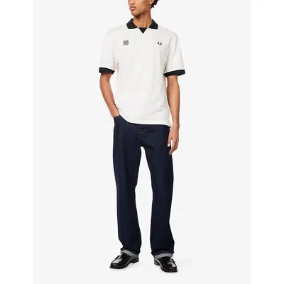 Fred Perry Contrast Collar Short Sleeve Casual Top In Multi