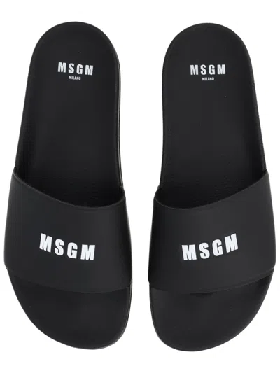 Msgm Slide Con Logo In Multi