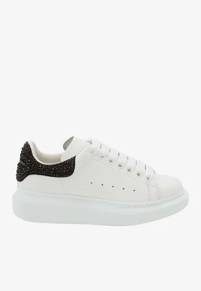 Alexander Mcqueen Womens White/navy Runway Leather And Suede Platform Trainers Eur 41 / 8 Uk In Multicolor