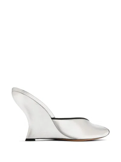 Veronica Beard Mirabel Mules In Silver