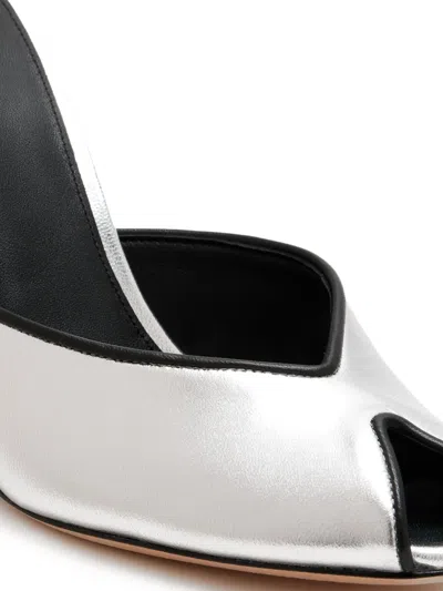 Veronica Beard Mirabel Mules In Silver