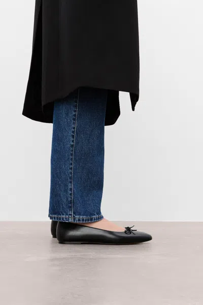 Flattered Bodil Leather Ballet Flat In Black