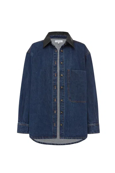 Rowie The Label Clancy Oversized Jacket In Blue