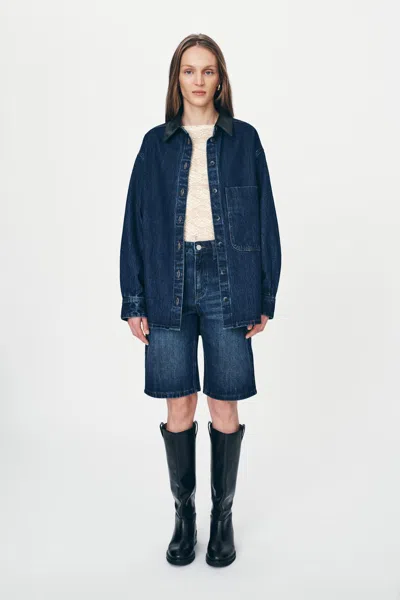 Rowie The Label Clancy Oversized Jacket In Blue