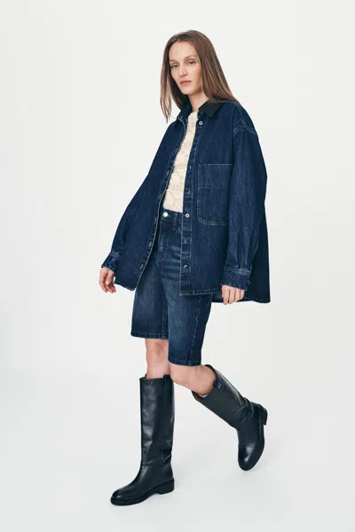Rowie The Label Clancy Oversized Jacket In Blue