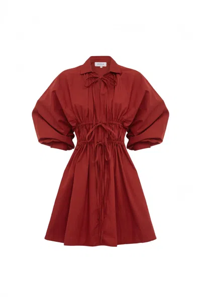 Rowie The Label Eden Organic Mini Dress In Red