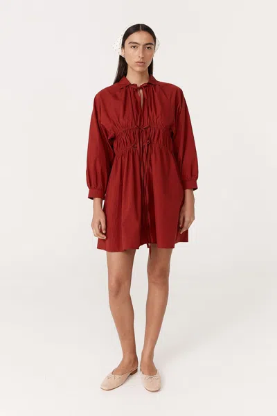 Rowie The Label Eden Organic Mini Dress In Red