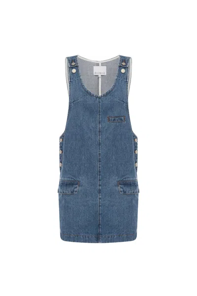 Rowie The Label Franka Denim Mini Dress In Blue