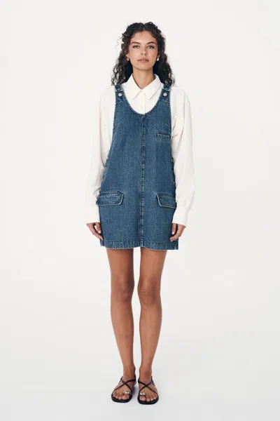 Rowie The Label Franka Denim Mini Dress In Blue