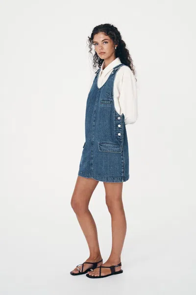 Rowie The Label Franka Denim Mini Dress In Blue