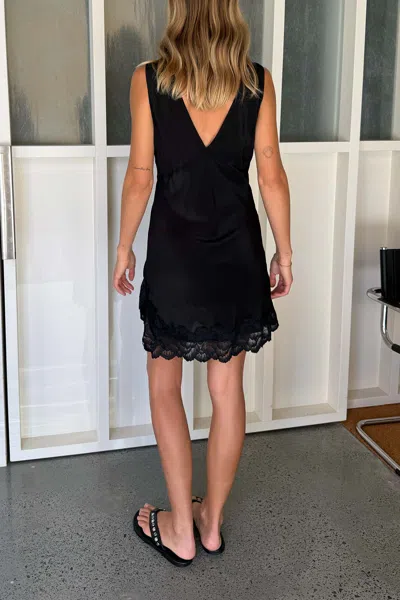 Rowie The Label Annie Silk Mini Dress In Black