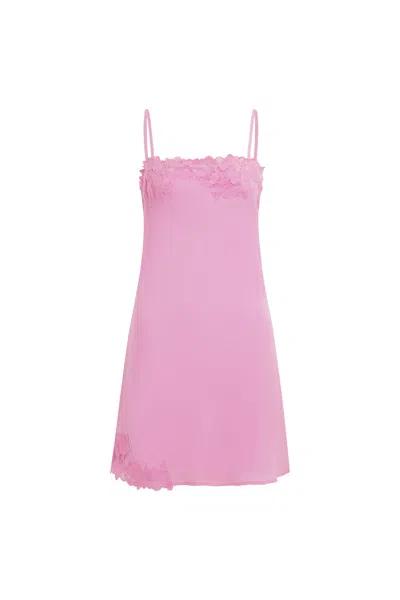 Rowie The Label Claudia Silk Mini Dress In Pink