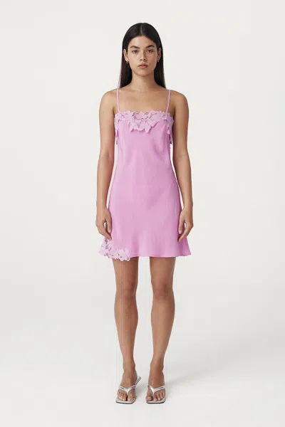 Rowie The Label Claudia Silk Mini Dress In Pink
