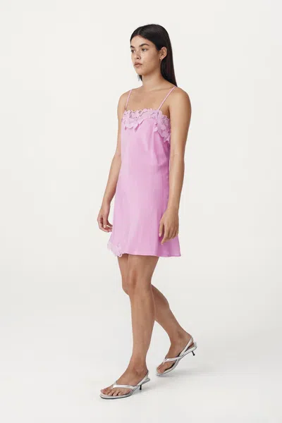 Rowie The Label Claudia Silk Mini Dress In Pink