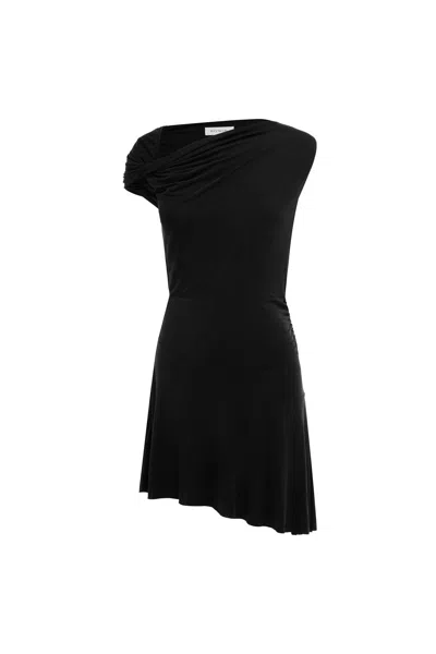 Rowie The Label Lea Asym Mini Dress In Black