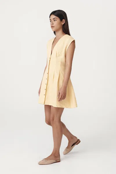 Rowie The Label Mira Linen Mini Dress In Neutral