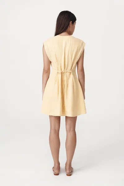 Rowie The Label Mira Linen Mini Dress In Neutral