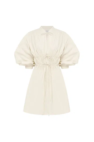 Rowie The Label Piper Organic Mini Dress In White