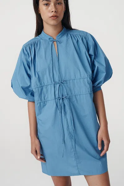 Rowie The Label Piper Organic Mini Dress In Blue