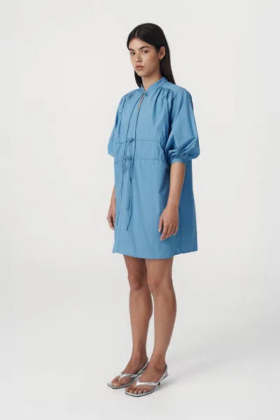 Rowie The Label Piper Organic Mini Dress In Blue