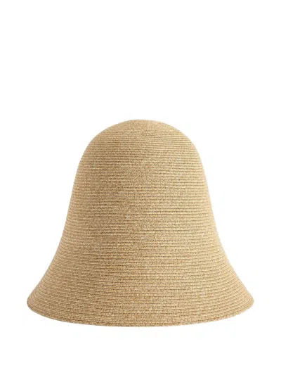 Totême Sun Hat Wide Brim Straw Design Lightweight In Sand