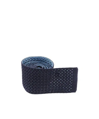 Ferragamo Square Head Tie In Blue
