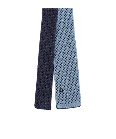 Ferragamo Square Head Tie In Blue
