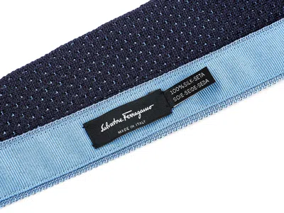 Ferragamo Square Head Tie In Blue