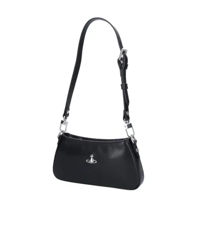 Vivienne Westwood Tasha Shoulder Phone Bag Faux Leather Black-3d-orb