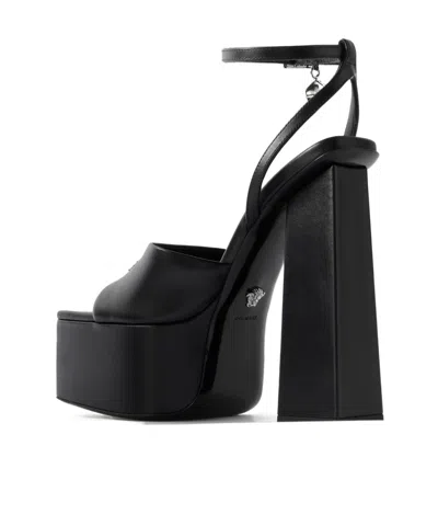 Versace Platform Sandals In Black