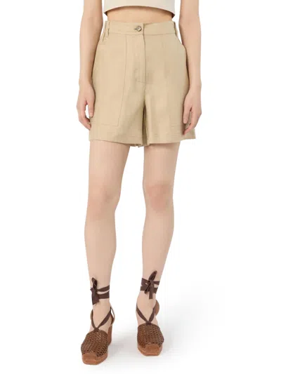 Weekend Max Mara Belt Loop Shorts In Brown