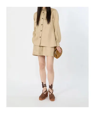 Weekend Max Mara Belt Loop Shorts In Brown