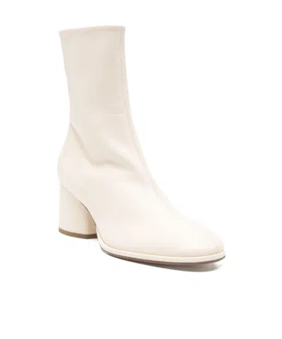 Aeyde Zippered Ankle Boots In White